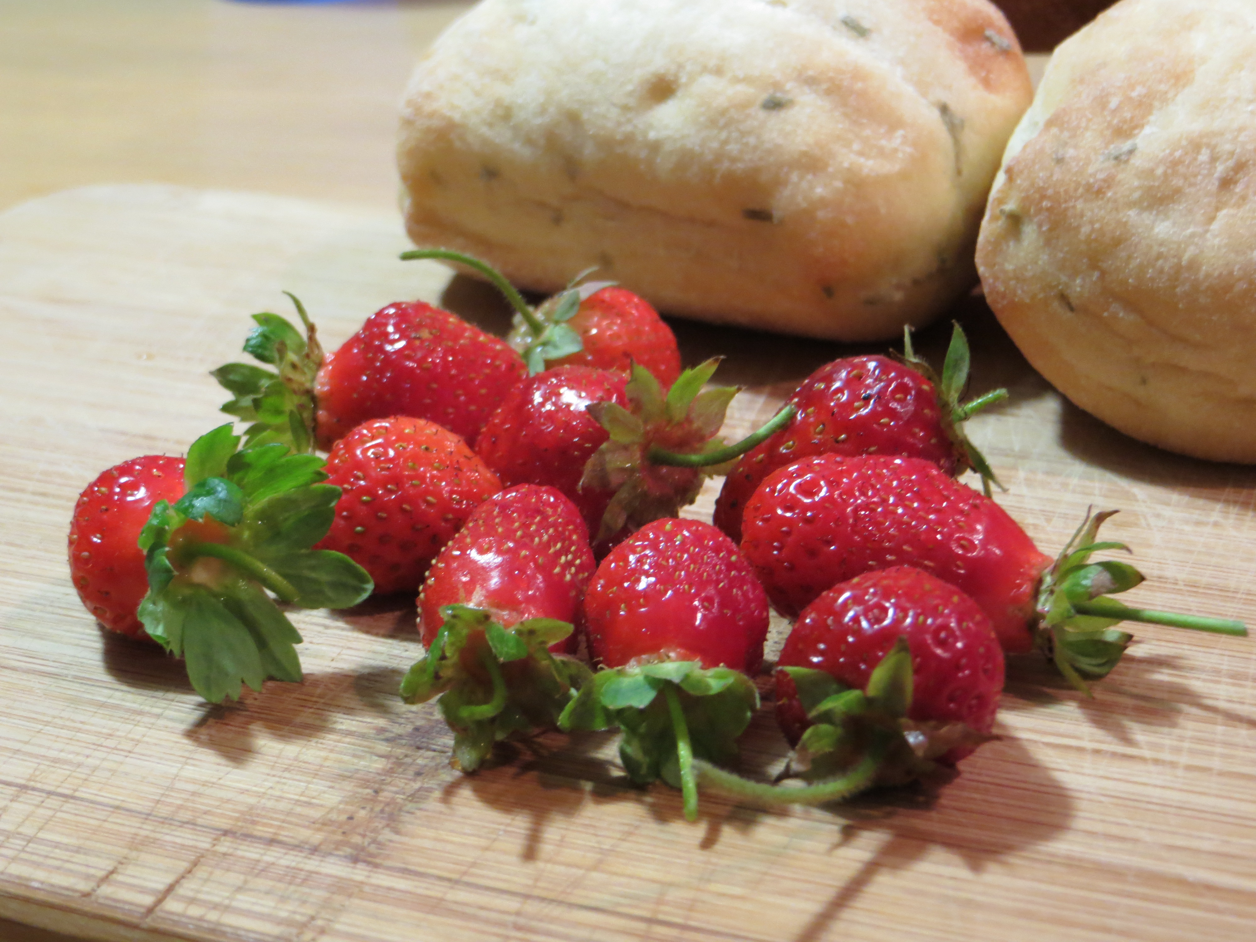 Fresh strawberries from the backyard garden