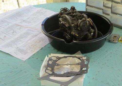 Bronco carburetor removed and ready to disassemble