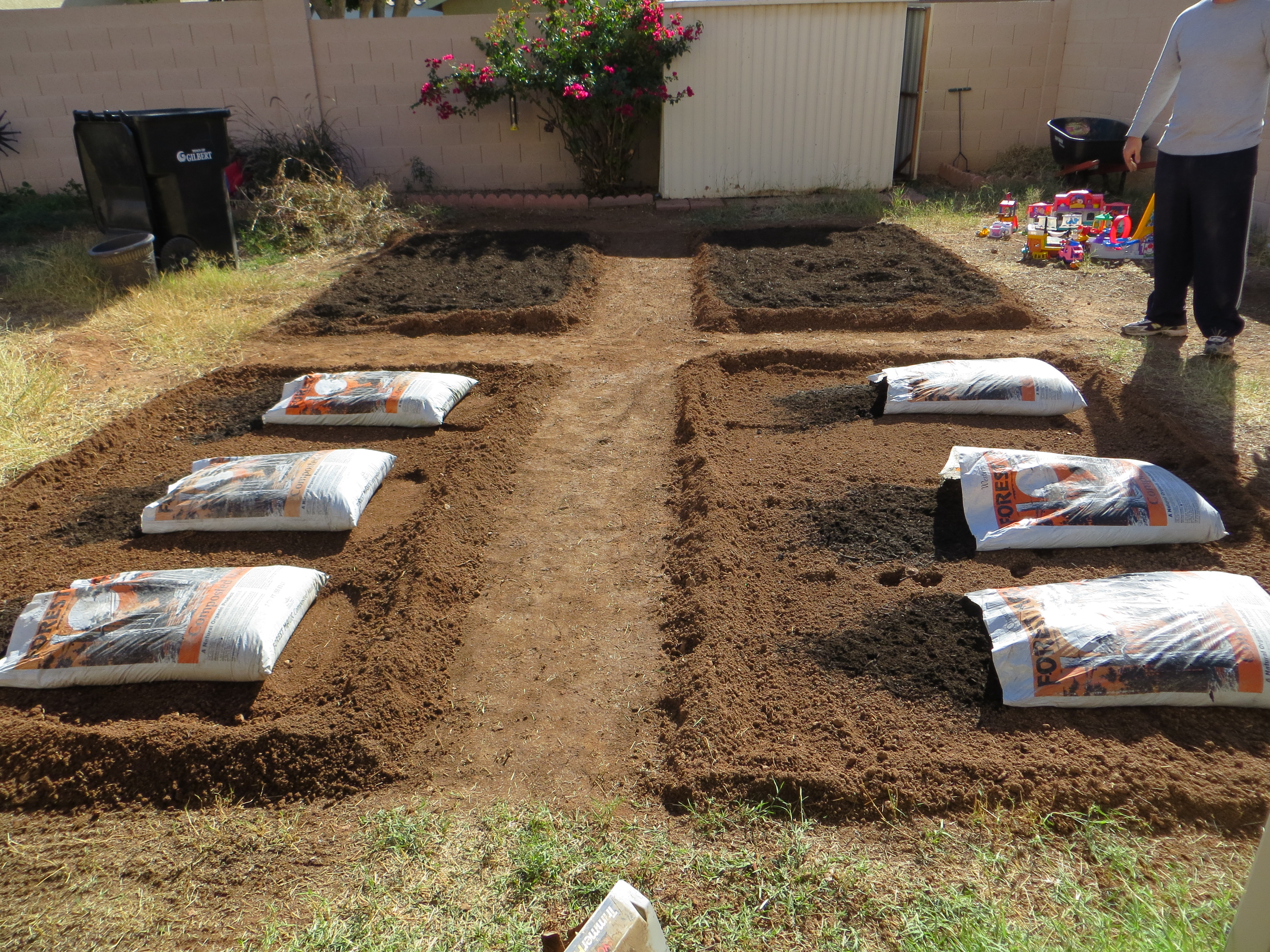 backyard garden beds soil mixture